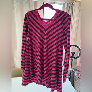 Splendid Girls Red and gray Striped Long Sleeve A-Line dress, Tunic EUC size 12